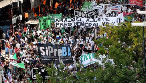 Protesta y movilización del SiPreBA contra el ajuste en el gremio de prensa