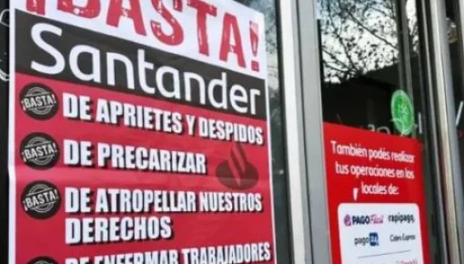 Alerta por posibles cierres de sucursales del Banco Santander en todo el país
